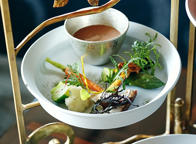 Palace Hotel Tokyo - Lounge Bar Privé - Spring 2024 - Afternoon Tea Terre et Mer - Savories - Seasonal Vegetables